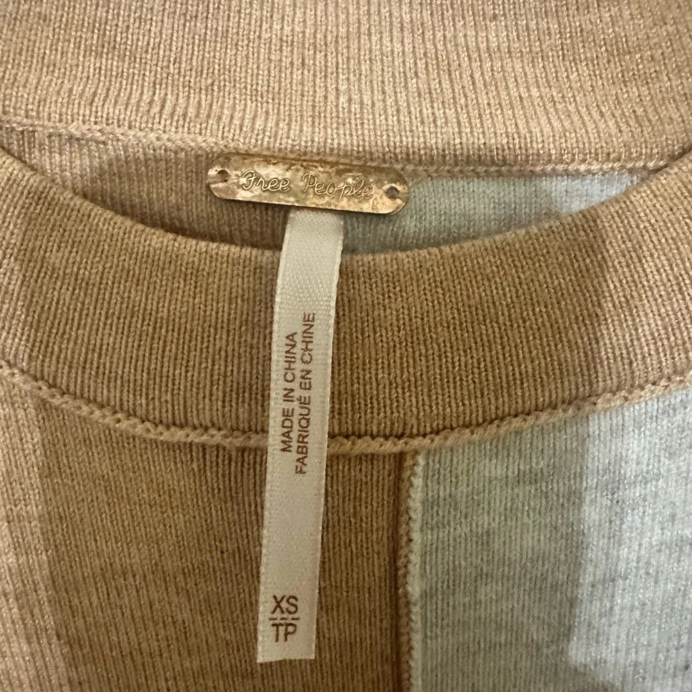 Free People Uptown Sweater-Camel & Gray
